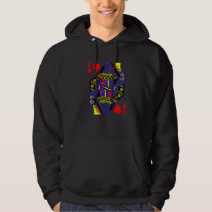 Queen of Hearts Costume Magic Poker Card Math Geek Hoodie
