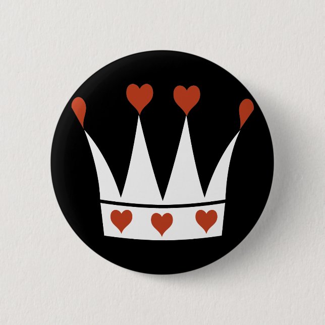 Queen of Hearts Crown 2 Inch Round Button (Front)