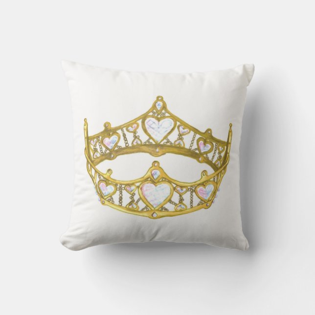 Queen of Hearts crown pillow (Front)