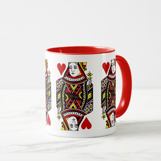 Queen of Hearts Design Café Mug (Devant droit)