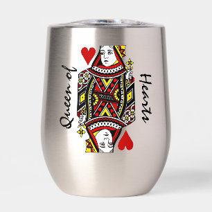 Queen of Hearts Design Thermal Wine Tumbler