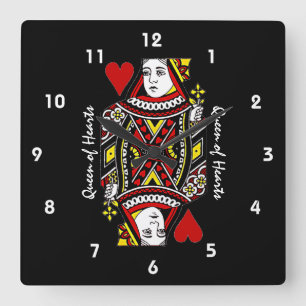 Queen of Hearts Design Wall Clock