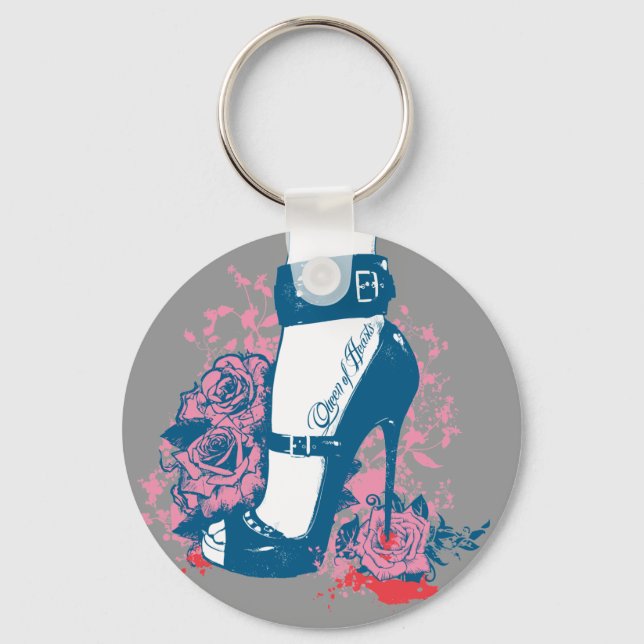 Queen of hearts edgy shoe design keychain (Front)