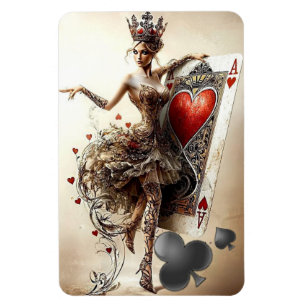 "Queen of Hearts - Enchanted Playing Card Magnet" Magnet