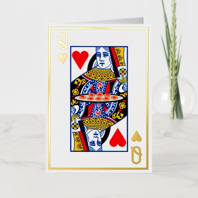 Queen of Hearts Foil Greeting Card (Front)