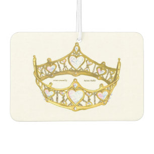 Queen of Hearts gold crown tiara air freshner Car Air Freshener