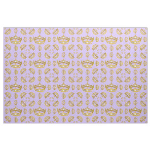 Queen of Hearts gold crown tiara periwinkle fabric