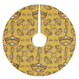 Queen of Hearts Gold Crown Tiaras gold Brushed Polyester Tree Skirt