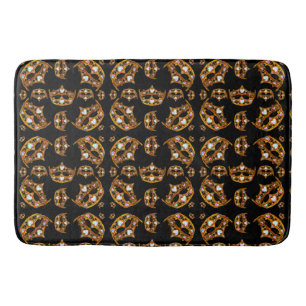 Queen of Hearts Gold Crowns Tiaras black bath mat