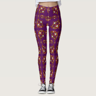 Queen of Hearts Gold Crowns Tiaras purple leggings
