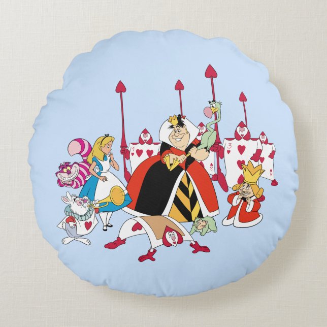 Queen of Hearts | Holding Court Round Pillow (Front)