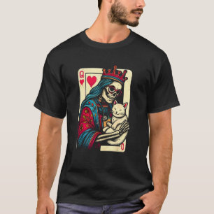 Queen of Hearts Hugging Cat Lover T-Shirt