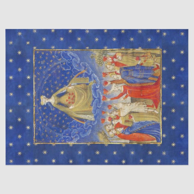 QUEEN OF HEARTS IN STARRY NIGHT Valentines Day Tissue Paper (Front)