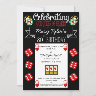Queen of Hearts Invitation à la fête d'anniversair