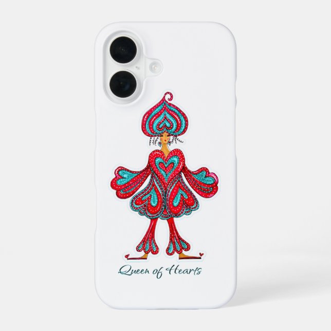 Queen of Hearts  iPhone 16 Case (Back)