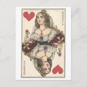 QUEEN OF HEARTS - ISABELLA Vintage print Postcard