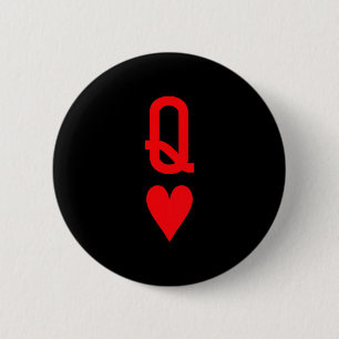Queen Of Hearts King Of Heart Couple Matching Wome 2 Inch Round Button