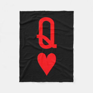 Queen Of Hearts King Of Heart Couple Matching Wome Fleece Blanket