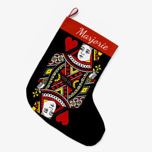Queen of Hearts Large Christmas Stocking