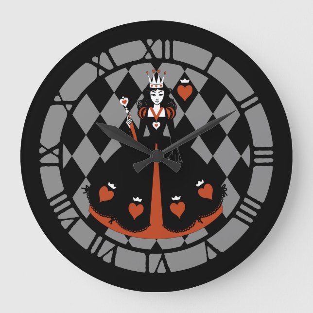 Queen Of Hearts Large Clock (Front)