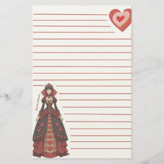 Queen of Hearts Lined Stationery Sheets