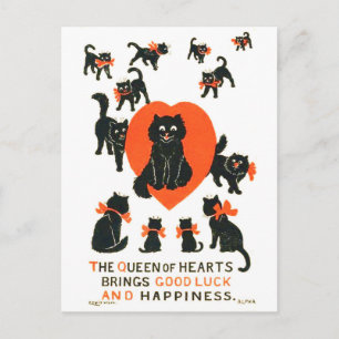 Queen of Hearts, Louis Wain Postcard