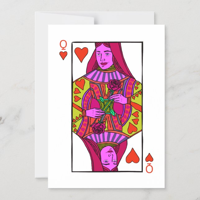 Queen Of Hearts Magnetic Invitation (Front)