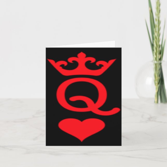 Queen Of Hearts Matching Couple Saint Valentines  Card (Front)