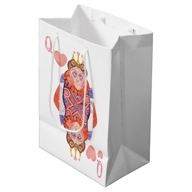 Queen of Hearts Medium Gift Bag (Front Angled)