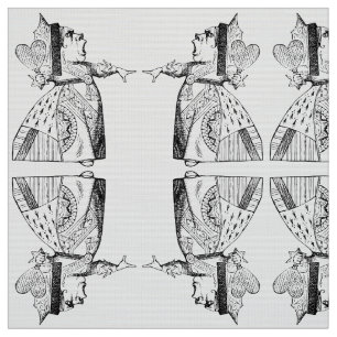 Queen of Hearts Mirror in Black and White (Small) Fabric