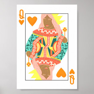 Queen of Hearts Modern Playing Card Art Print