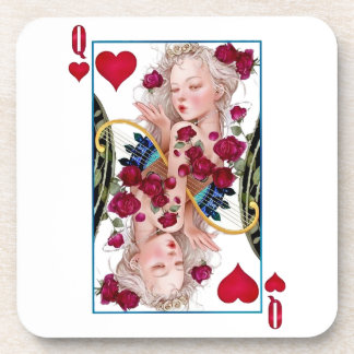 Queen of Hearts Oversized Graphic, Playing Cards Coaster