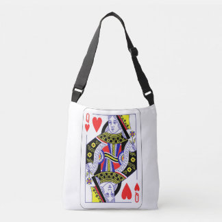 Queen of Hearts Oversized Graphic, Playing Cards Crossbody Bag