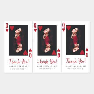 Queen of Hearts Photo Hairdresser Thank You Sticker