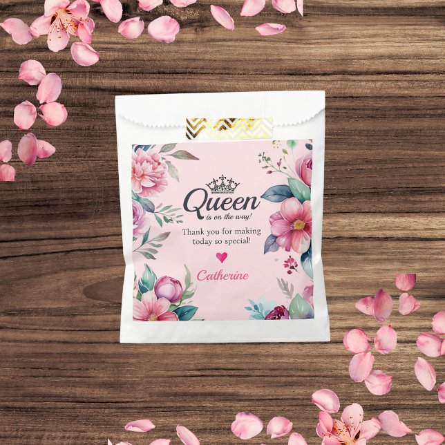 Queen Of Hearts Pink Baby Shower Favour Bag (Creator Uploaded)