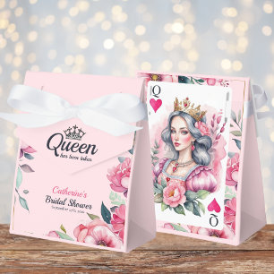 Queen Of Hearts Playing Card Pink Bridal Shower Favor Box