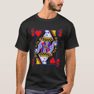 Queen of Hearts Playing Card Poker Card Costume Te T-Shirt