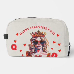 Queen of Hearts Pop Art Spiral Dopp Kit