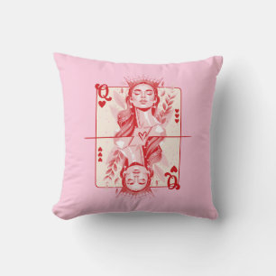 Queen of Hearts Preppy Art Throw Pillow