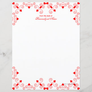 Queen of Hearts - Red Unlined Paper Sheet