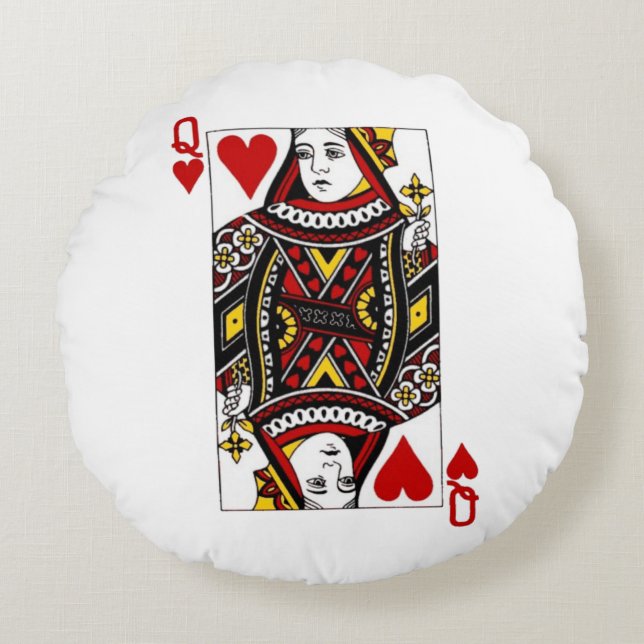 Queen of Hearts Round Pillow (Front)