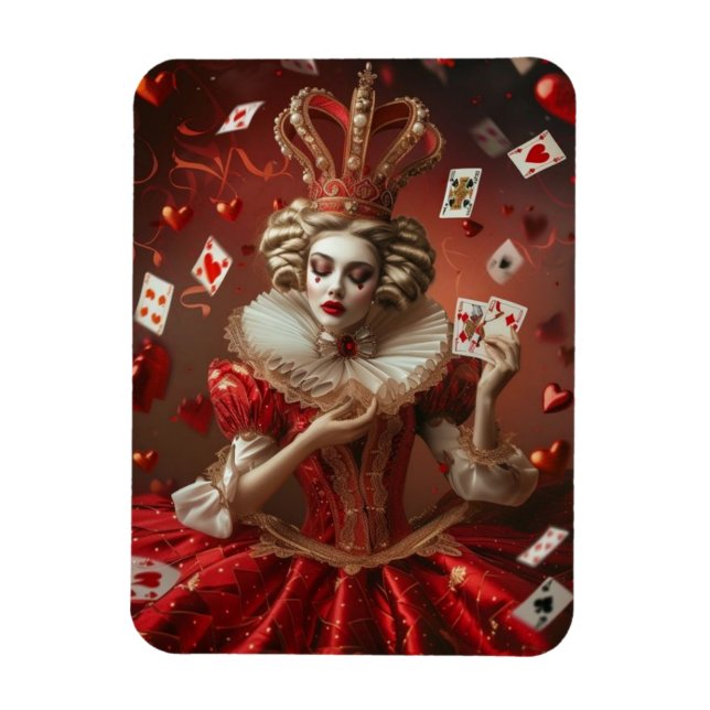 "Queen of Hearts: Royal Elegance Magnet" Magnet (Vertical)