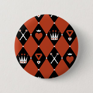 Queen of Hearts Royal Motifs 2 Inch Round Button