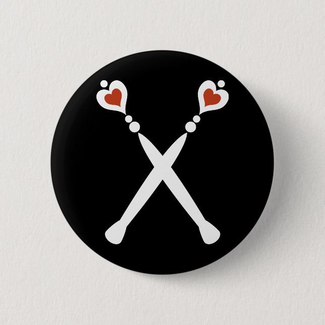 Queen of Hearts Sceptres 2 Inch Round Button (Front)