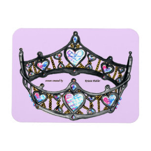 Queen of Hearts Silver Crown Tiara Pale Pink Lilac Magnet