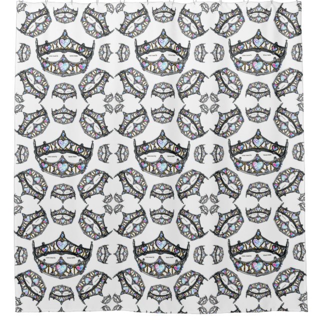 Queen of Hearts Silver Crowns Tiaras white bath (Front)
