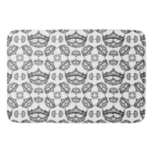 Queen of Hearts Silver Crowns Tiaras white bathmat