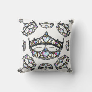 Queen of Hearts Silver Crowns Tiaras white pillow