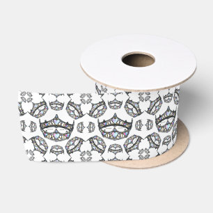 Queen of Hearts Silver Crowns Tiaras white ribbon Satin Ribbon
