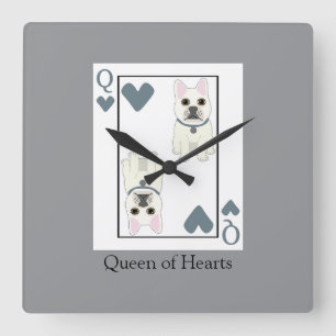 Queen of Hearts Square Wall Clock